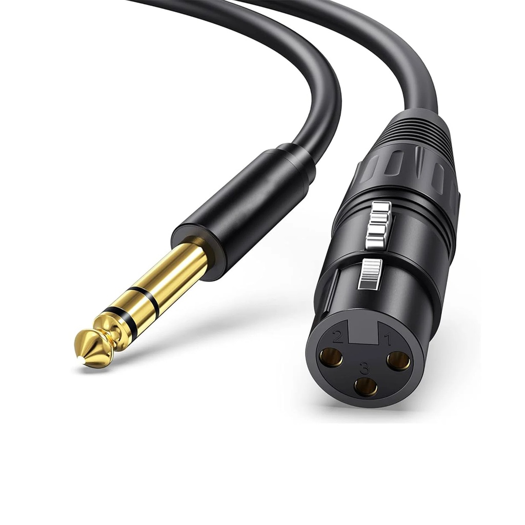 Buerotika Professional XLR Female to TRS 6.35mm Microphone Cable 3M – Pure Sound & High Transfer Speed (Multiple Lengths) | 52157