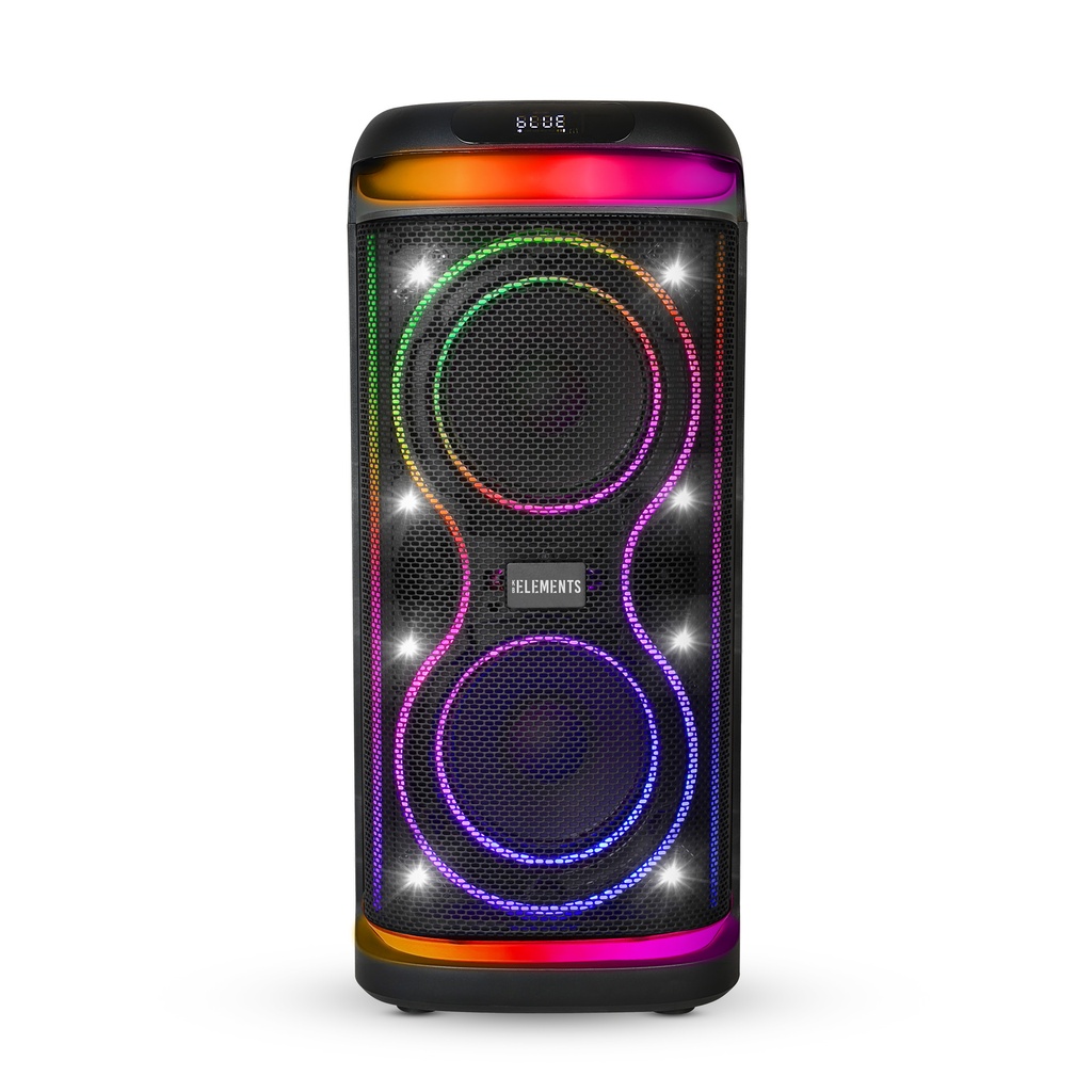 KB Elements ELITE Karaoke Speaker with 2-Wheel Trolley, Dual 8" Subwoofers & Wireless Microphones – EA106KB