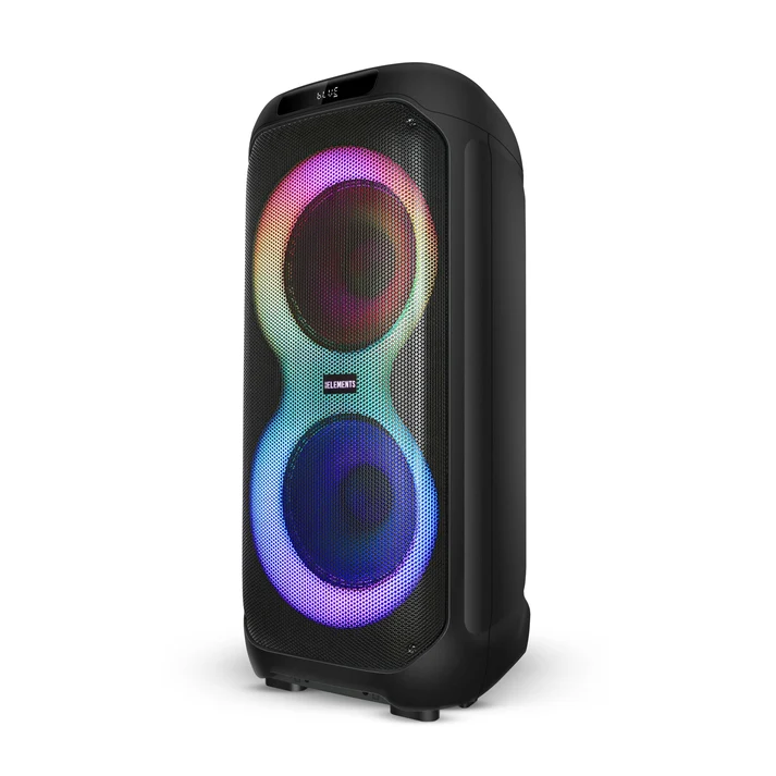 KB Elements Karaoke Speaker with 2-Wheel Trolley, Dual 12" Subwoofers & Wireless Microphones – EA108KB